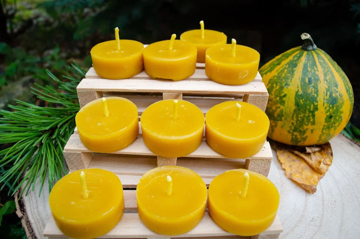 Bičių vaško arbatinių žvakių rinkinys - Melora