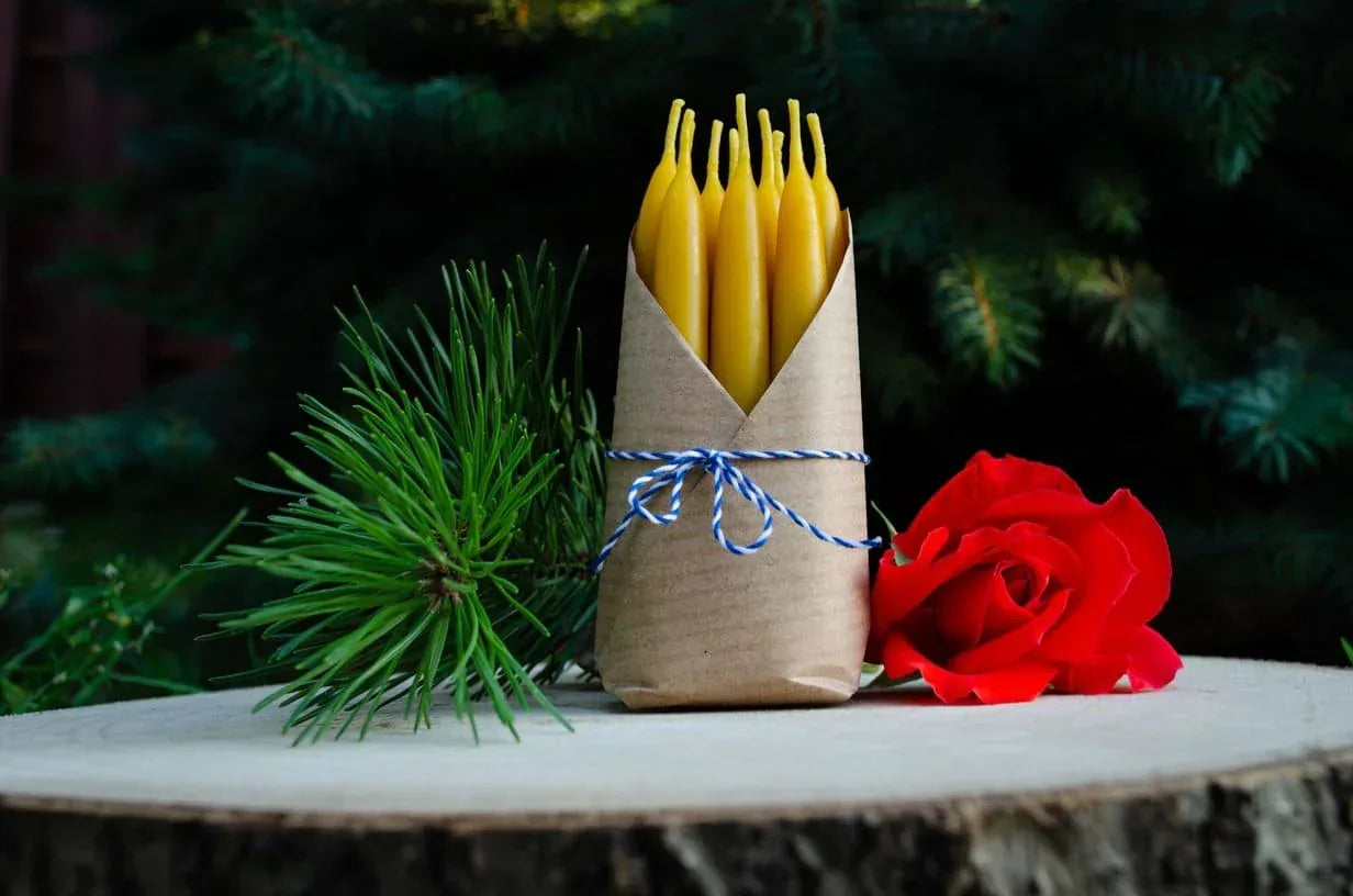 Bičių vaško žvakių rinkinys "Dipai" - Melora