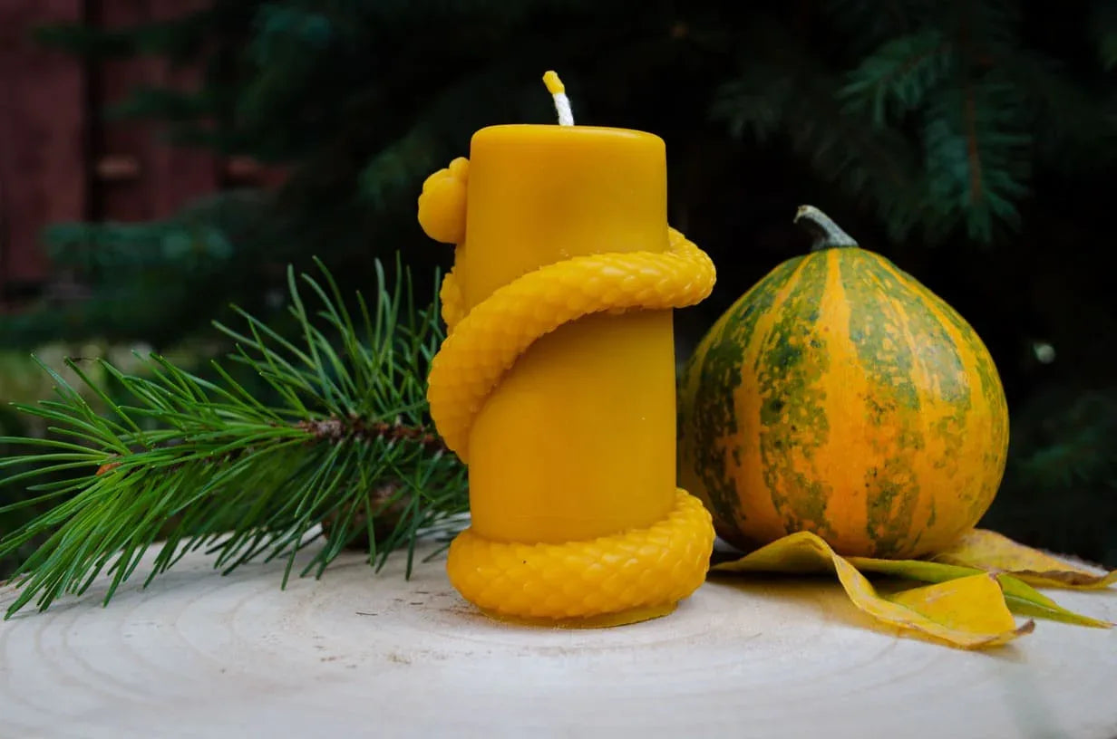 Bičių vaško žvakė "Kaukolė" - Melora