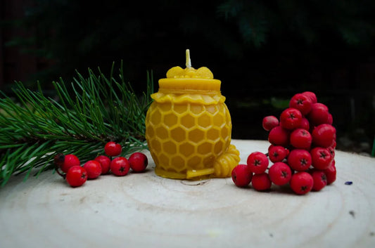 Bičių vaško žvakė "Medaus statinė" - Melora
