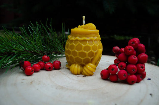 Bičių vaško žvakė "Medaus statinė" - Melora