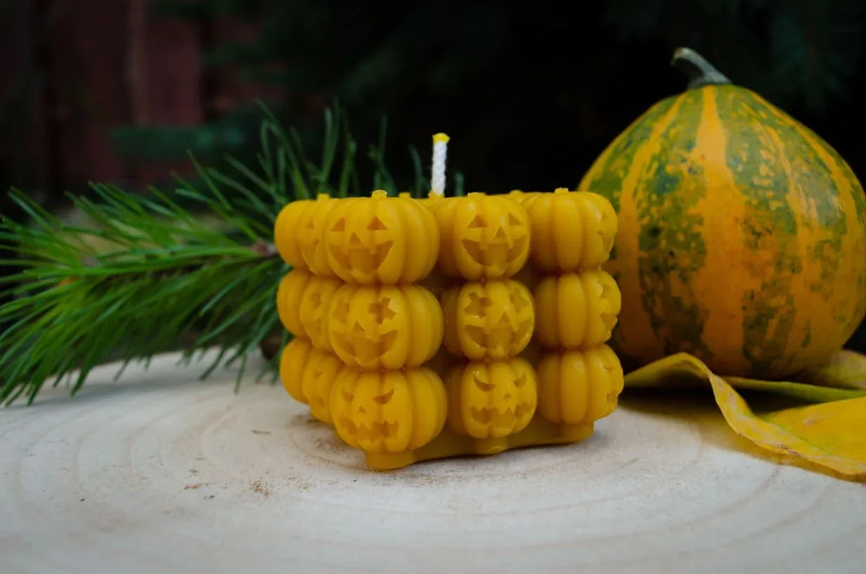 Bičių vaško žvakė "Moliūgeliai" - Melora