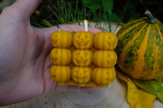 Bičių vaško žvakė "Moliūgeliai" - Melora