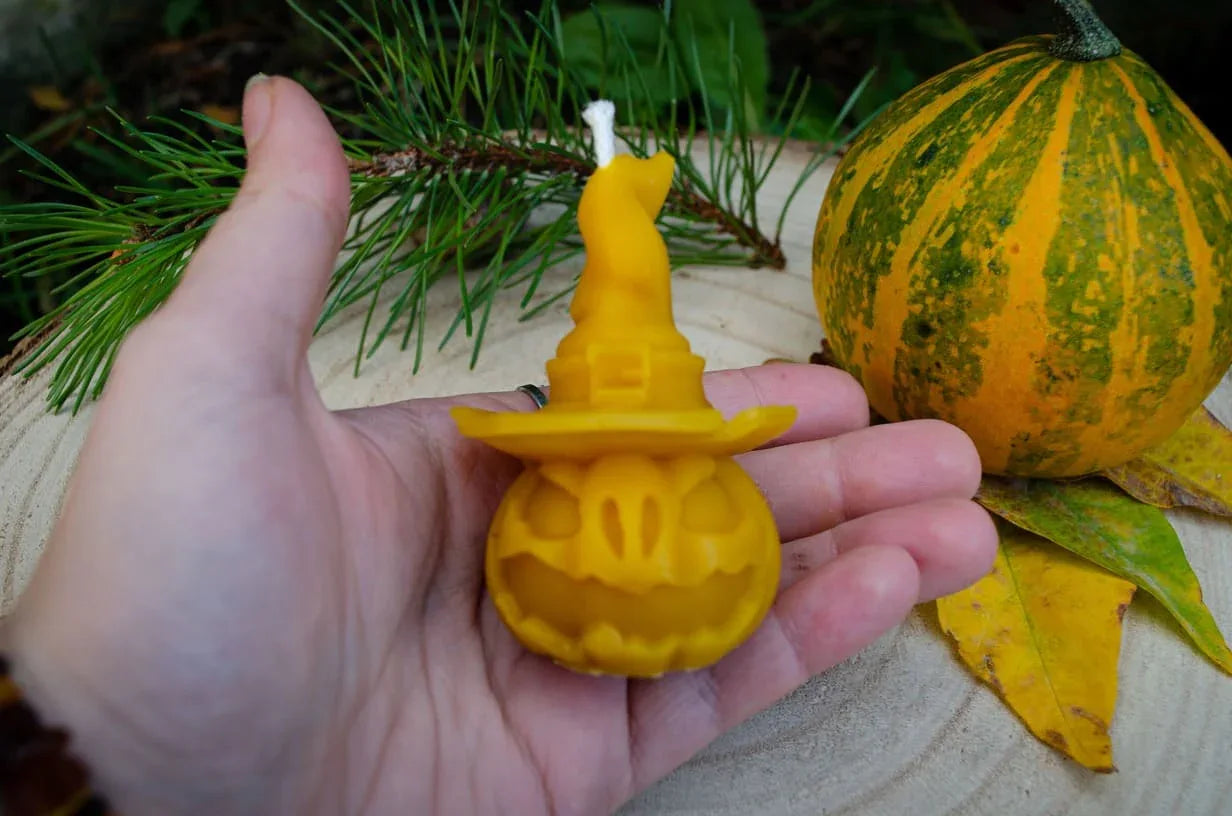 Bičių vaško žvakė "Moliūgelis" - Melora