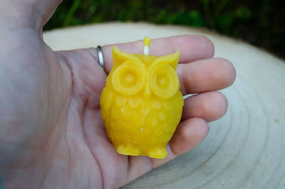 Pelėdos žvakė laikoma rankoje